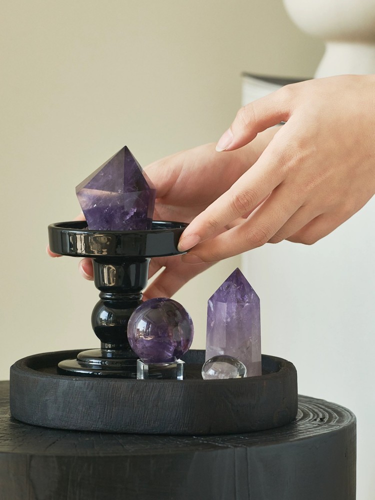 Natural Amethyst Energy Array Ornament - Premium Home Decor