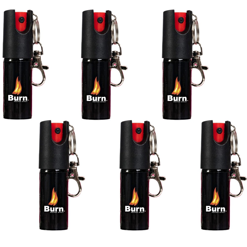 6 Pack BURN Pepper Spray - 1/2oz Self Defense Security Protection