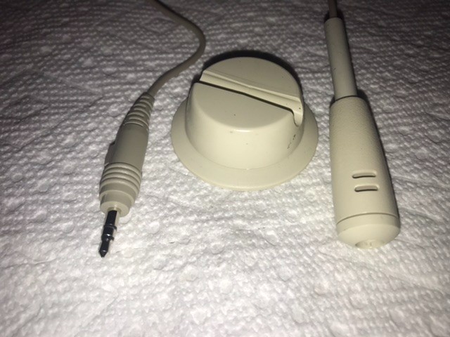 Vintage Compact Computer Microphone W/ Stand 3.5mm plug tested / working