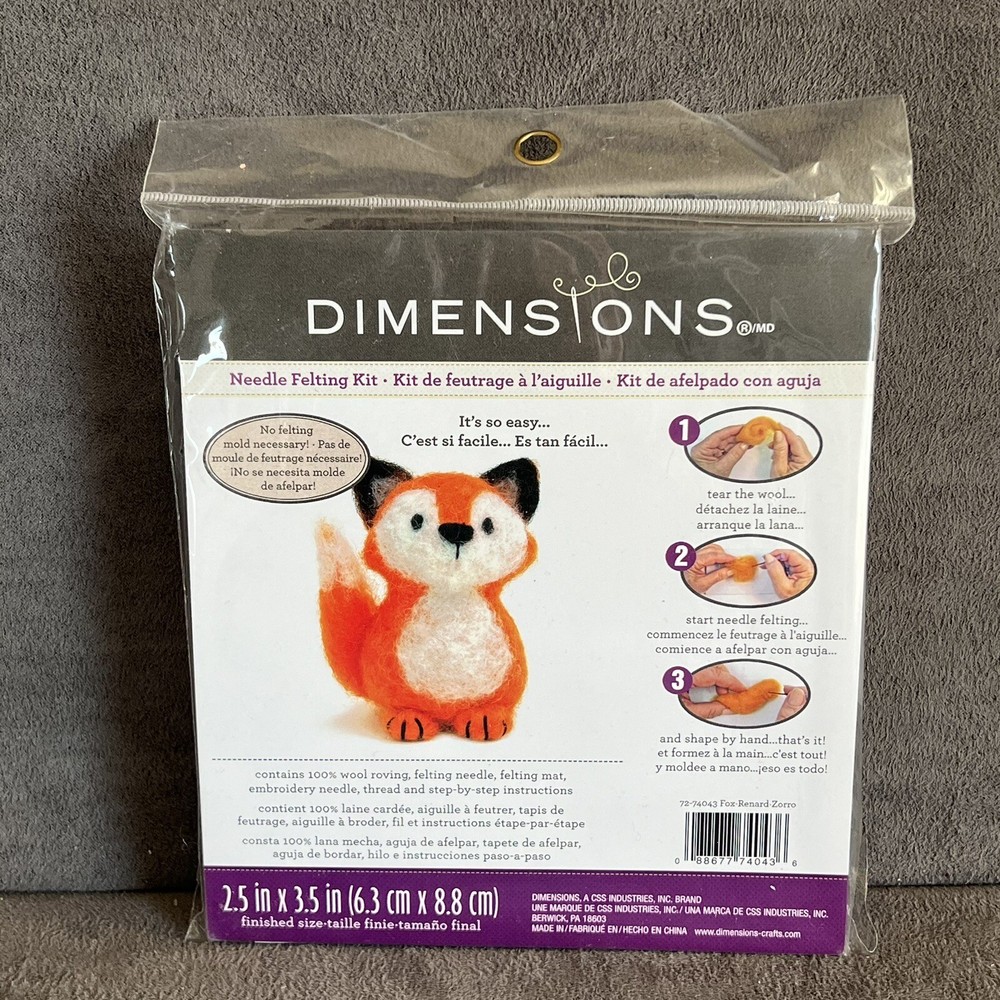 New Sealed Dimensions Fox Needle Felting Kit