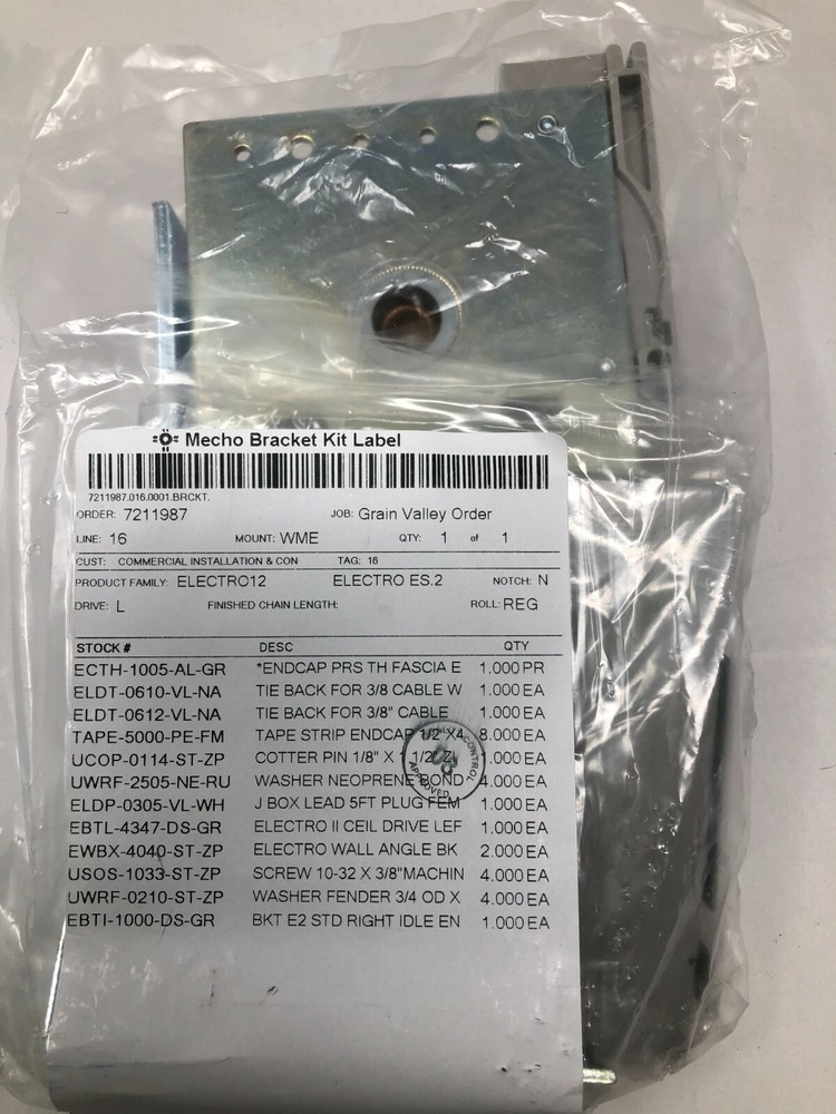 Mecho Electro12 Electro ES.2 Bracket Kit Label