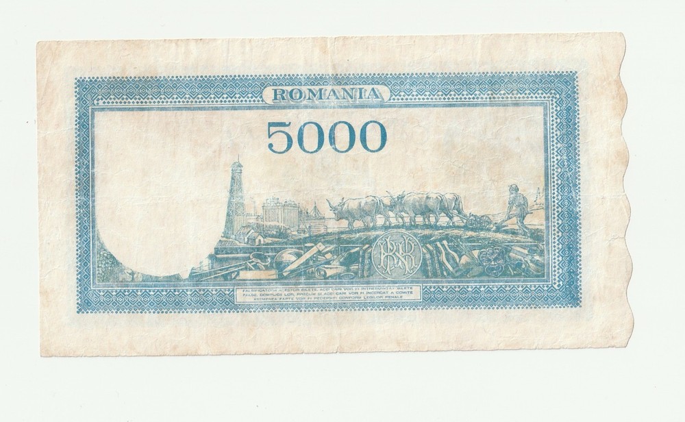 5000 Lei Romania 1945