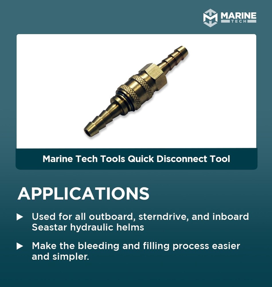 Marine Tech Tools Quick Disconnect Tool, Seastar Bleed 1/4 inch, Brass