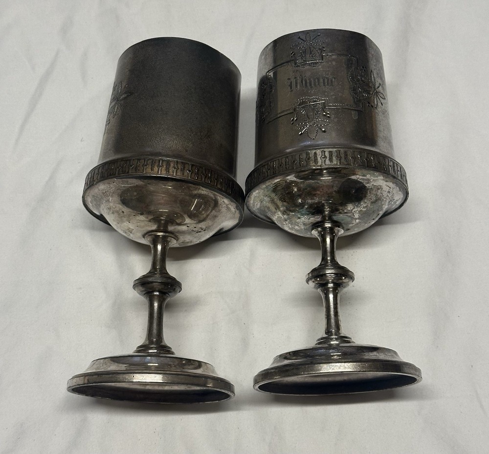 Two Silver Plated Cups 6.5” 913