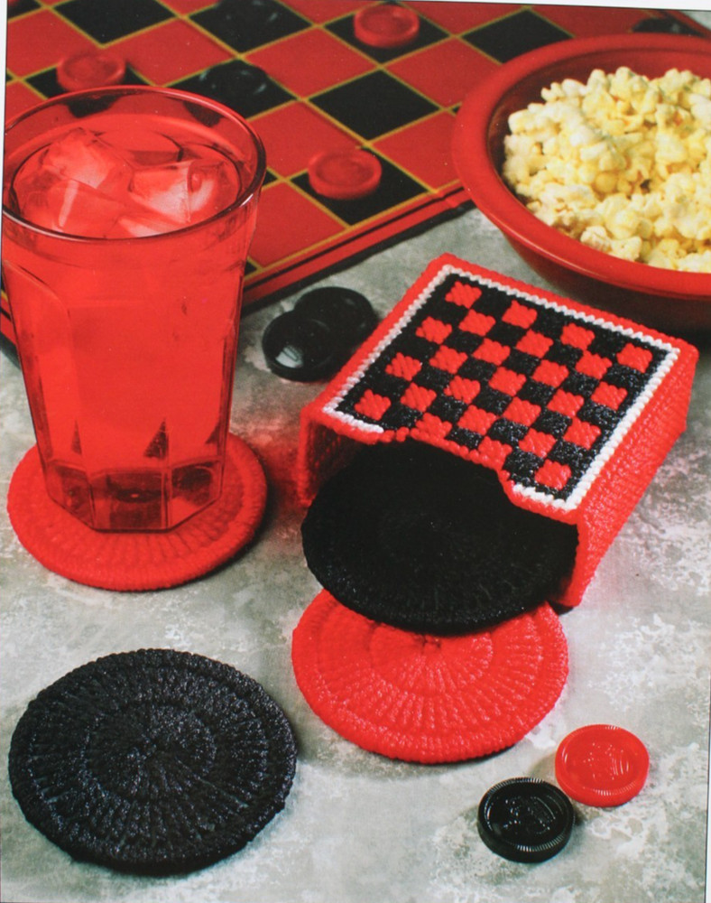 Checker Coasters Plastic Canvas Patterns Annies Club Home Decor