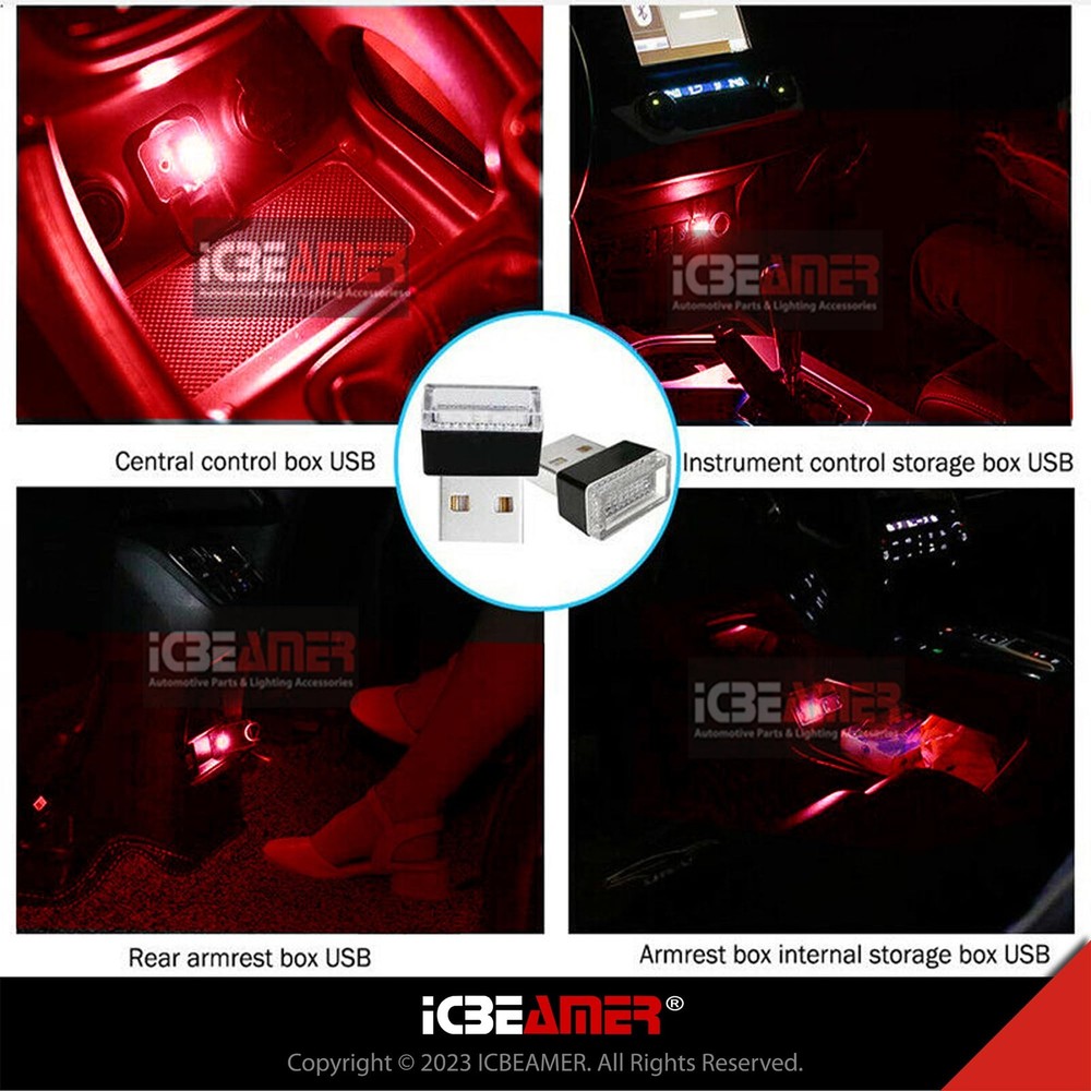 Mini USB LED Light 1-Pack () | Direct Plug-in Red TYPE-A (Standard)