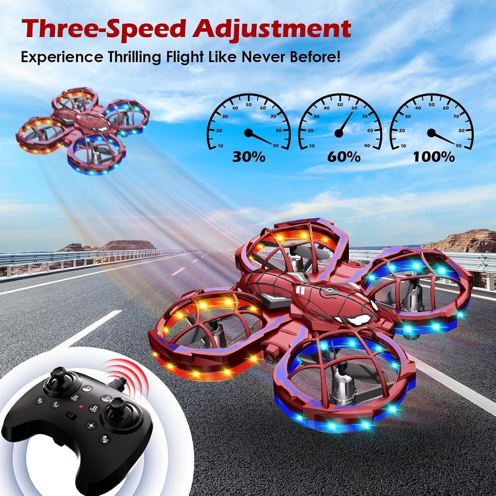 Mini Spider Drone for Kids 1080p Camera Remote Control with Flips Obstacles