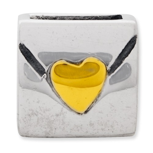 Silver & 14k Reflections Love Note Bead QRS202