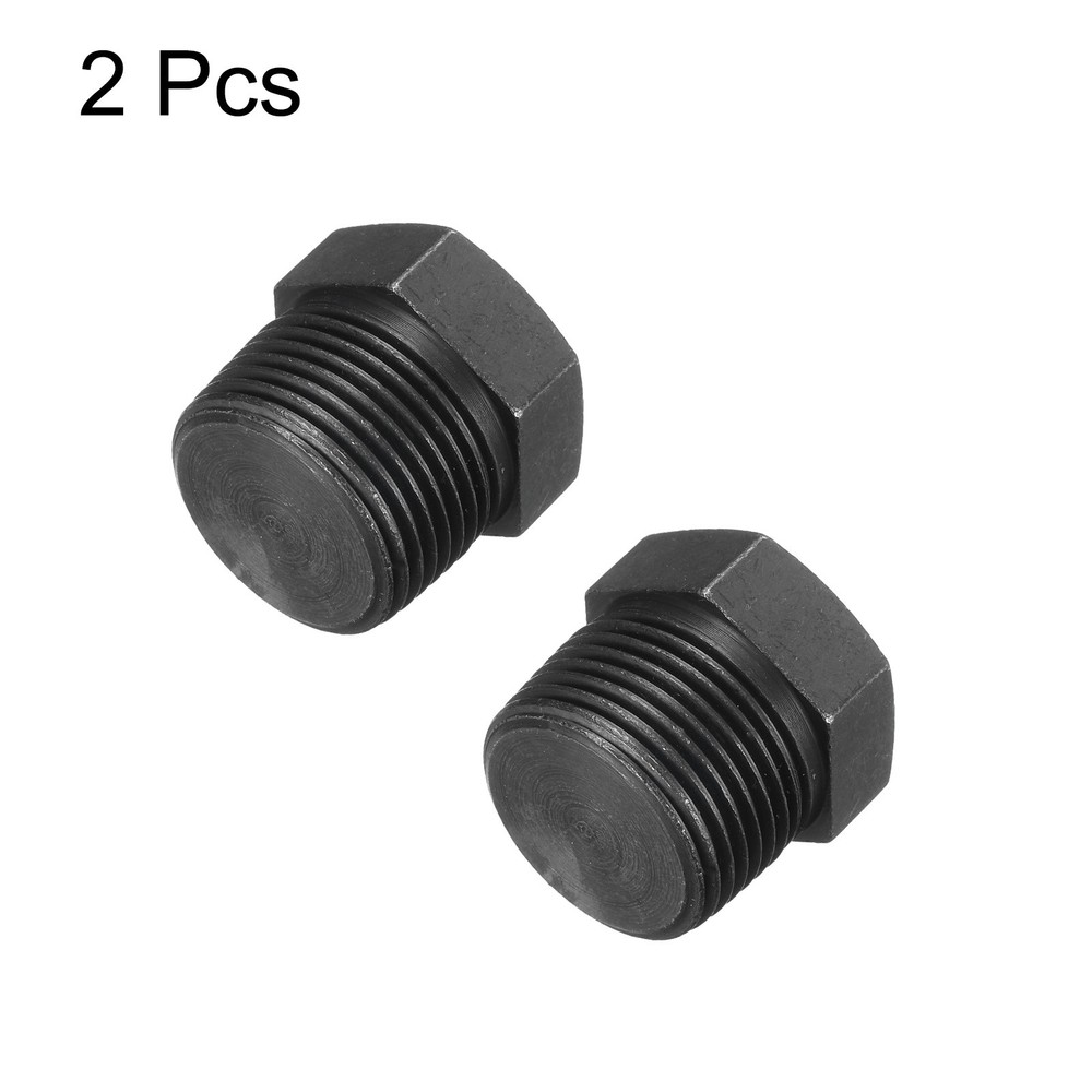 3/4 PT Male Outer Head Hex Thread Socket Pipe Plug Fitting, 5Pcs, Black