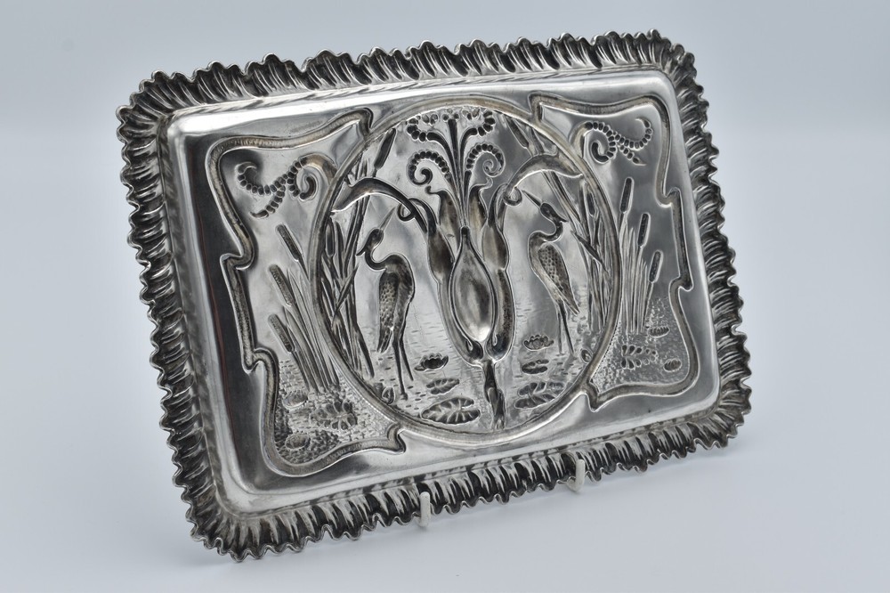 Antique Solid Silver Tray Aesthetic Movement Edwardian 1903