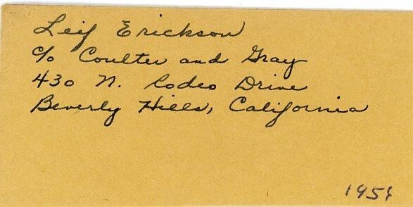 Leif Erickson - Signed Clipping