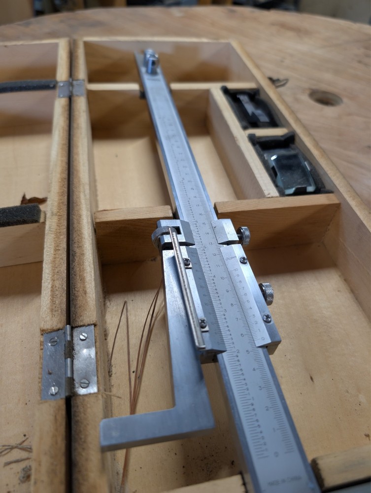 Vintage 12" Height Vernier Caliper with Zero Adjustment Device with Storage Box