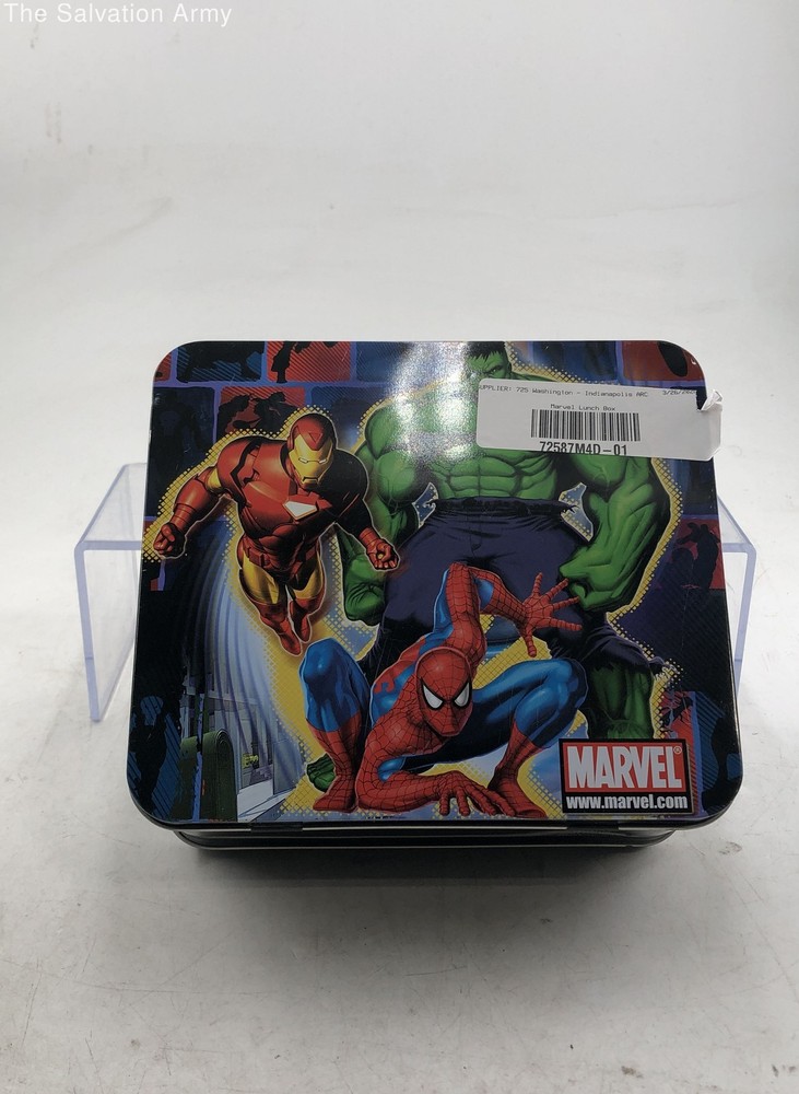 Multicolor Metal Marvel Ironman Hulk Spidey Single Handle Lunch Box