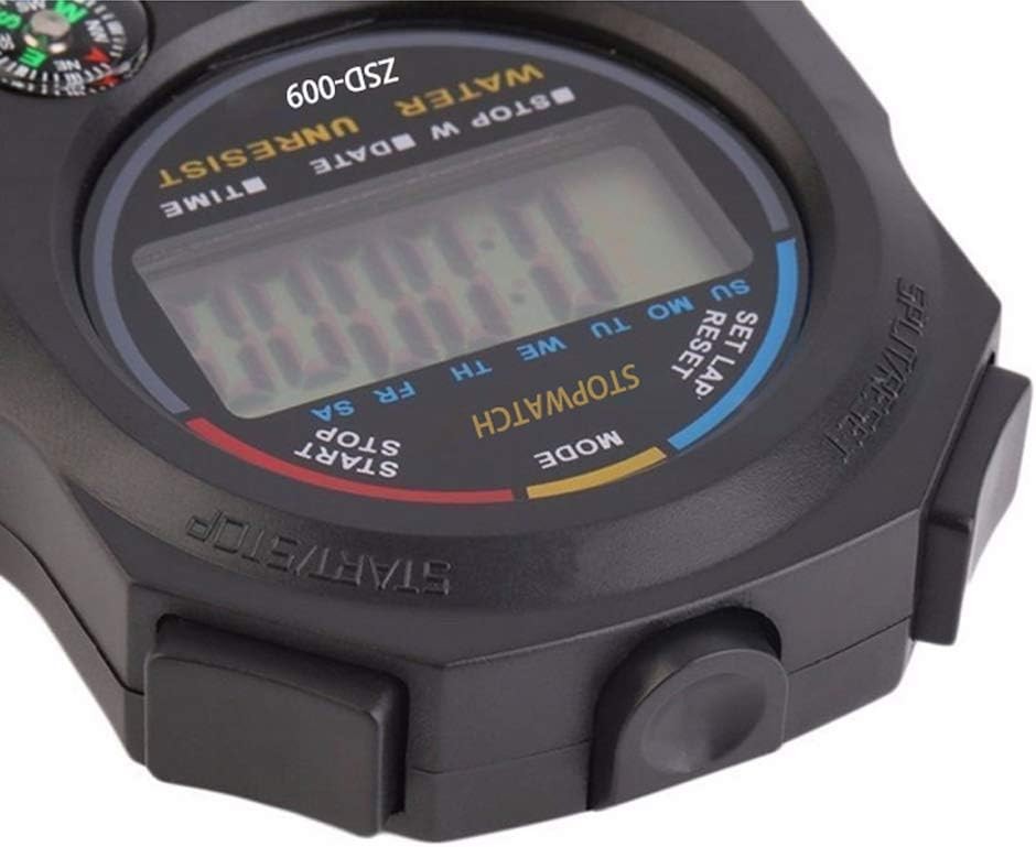 6 Pack Multi-Function Electronic Digital Sport Stopwatch Timer, Large Black