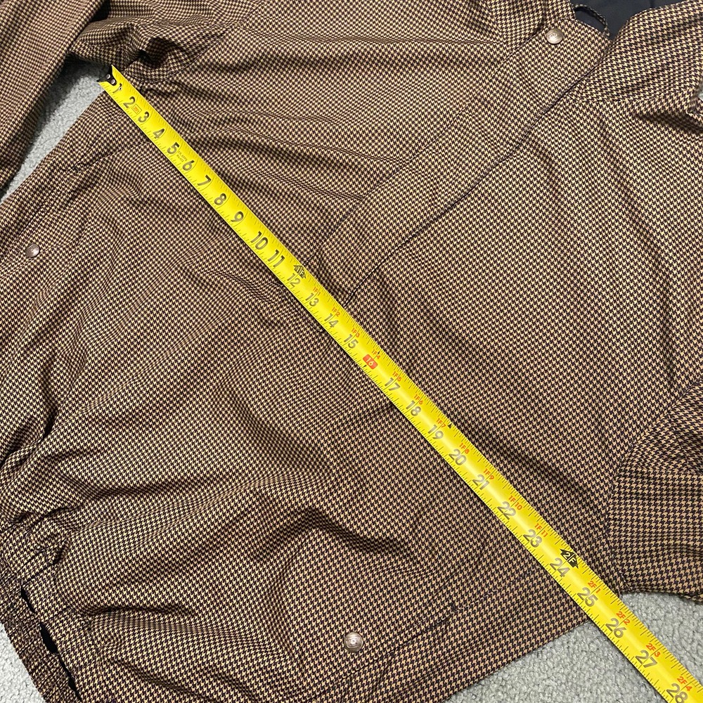 FootJoy Mens L Golf Jacket Dryjoys Pullover Brown Houndstooth Half Button/Zip