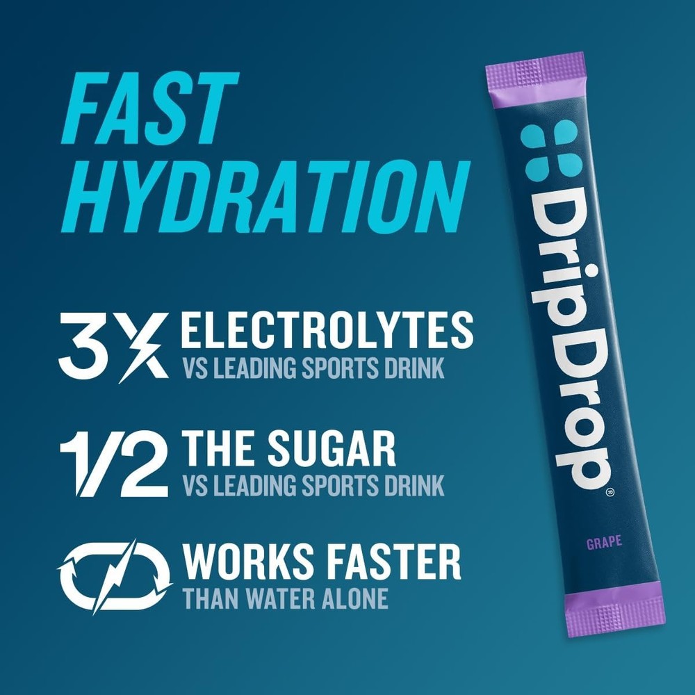 DripDrop Hydration Packets - Juicy Variety Pack - Single Serve 16 Count