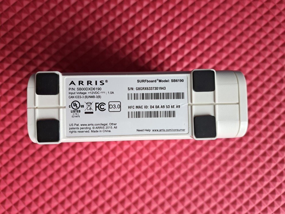 ARRIS SURFboard SB6190 DOCSIS 3.0 Cable Modem WHITE USED