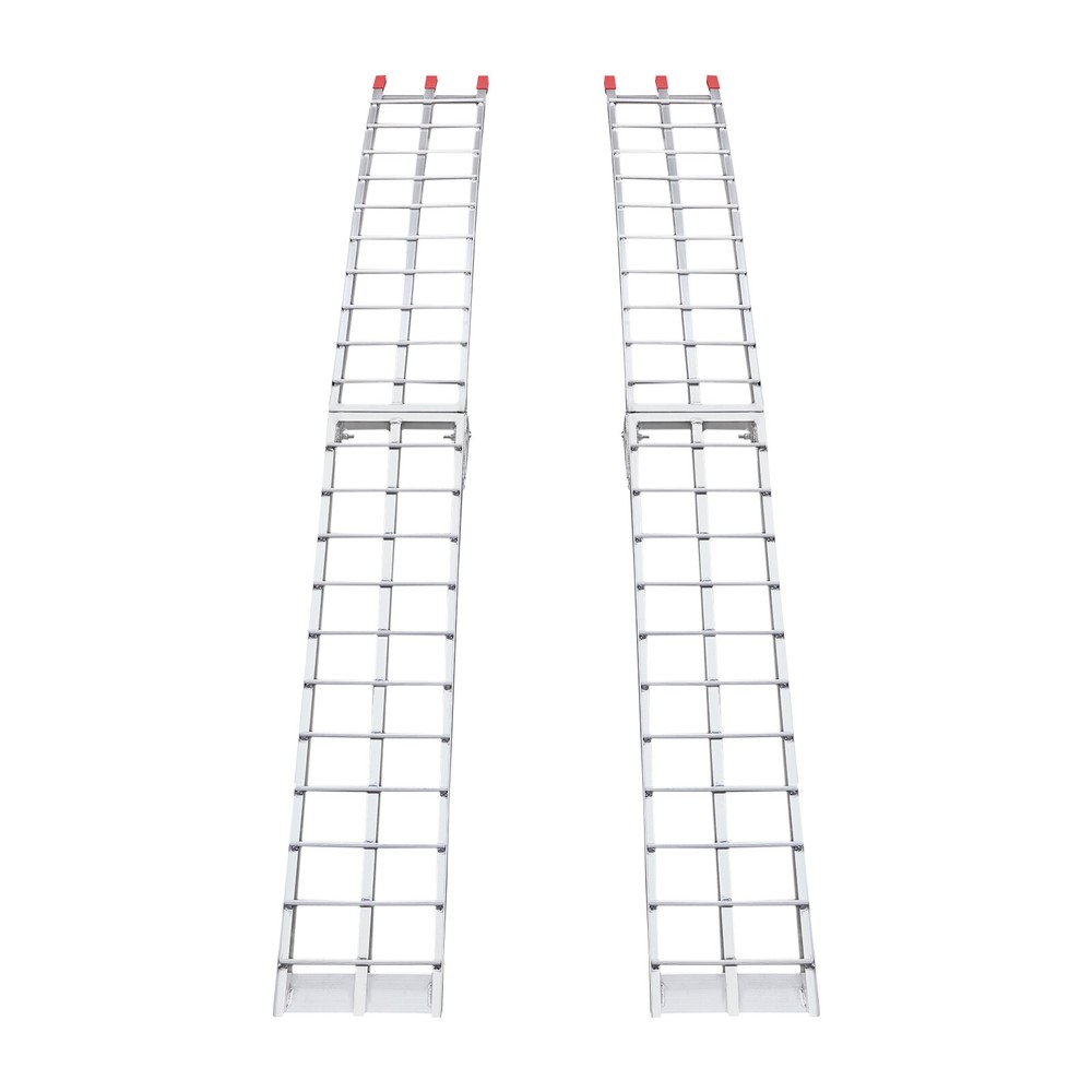 3000LBS Aluminum Loading Ramp Arched For Motorcycle ATV/UTV Truck Lawnmower 2PCS