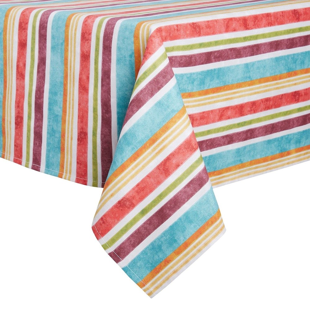 Fiesta Cameron Stripe Fabric Tablecloth, 60"x120", Natural
