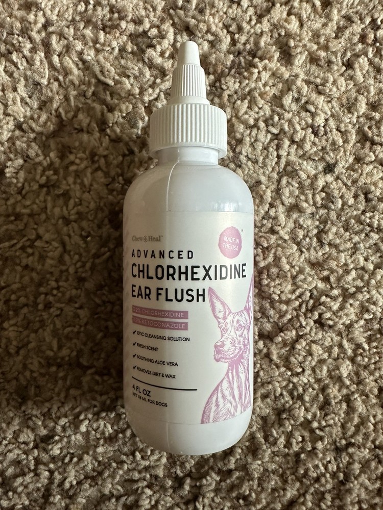 Advanced Chlorhexidine Ear Flush Ear Cleaner for Dogs - 4 Fl Oz