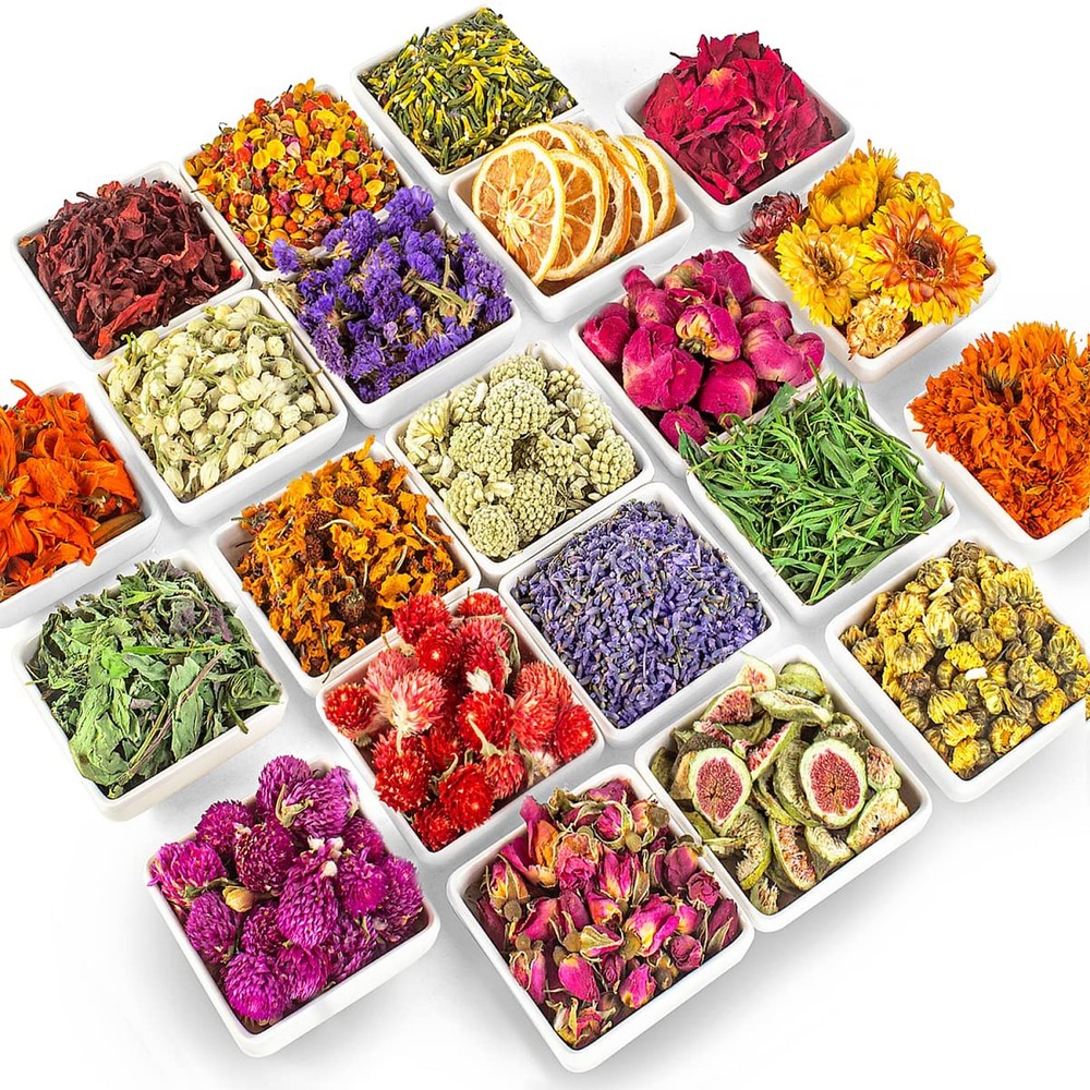 [Latest] 21 Pack Dried Flowers for Candle Making, 100% 21
