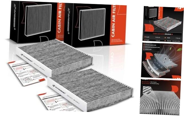 2-PC Cabin Air Filter with Activated Carbon - Compatible with Lexus, Mazda & ...