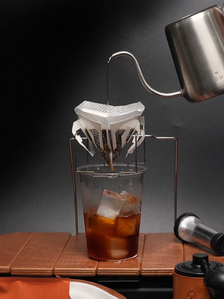 COFFNIC Folding Coffee Dirp Bag Holder Stainless Steel(Basic+Leather Strap)