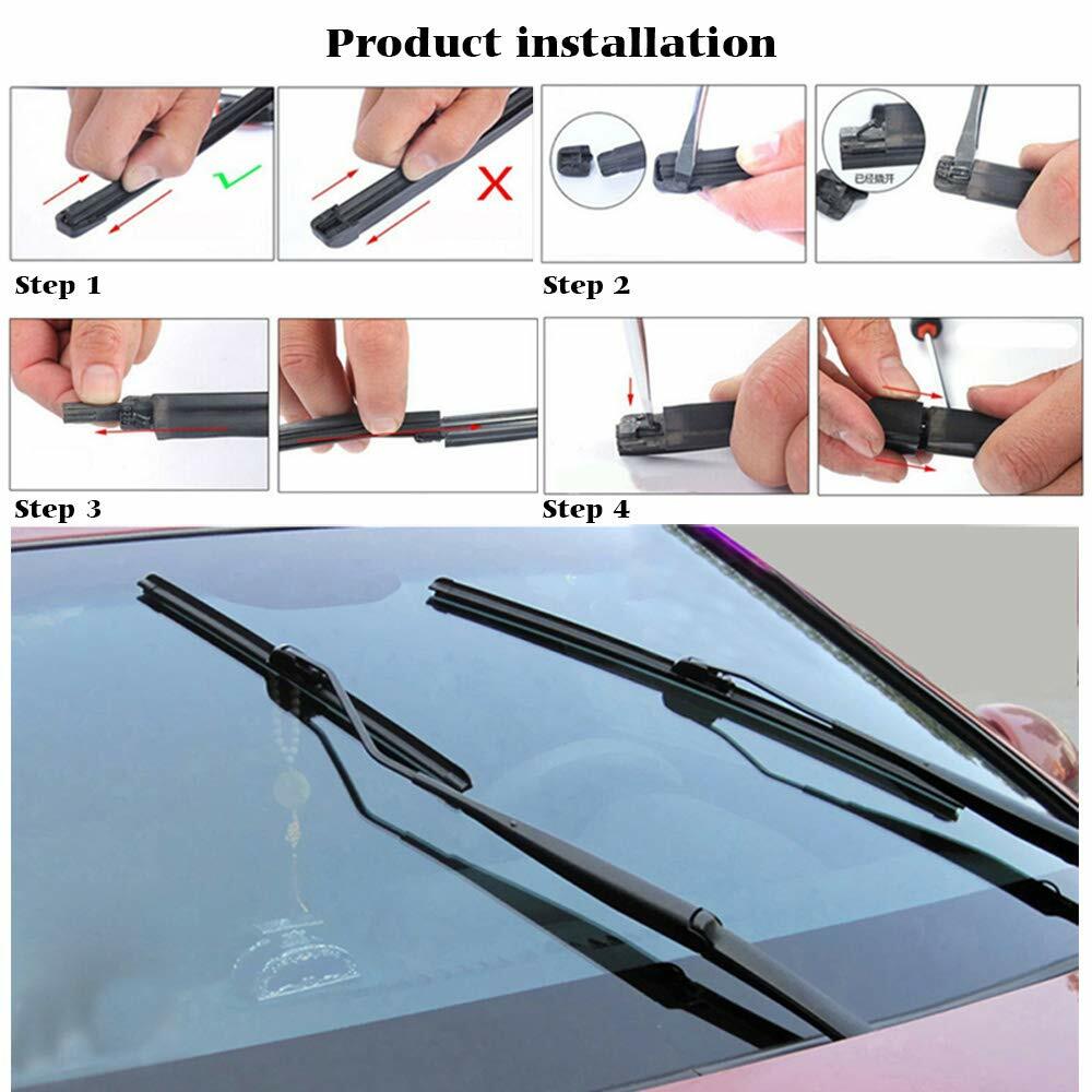 Auto Windshield Wiper Blade Refill Frame Less 2 PCs 22"& 28" 6 mm Replace Rubber