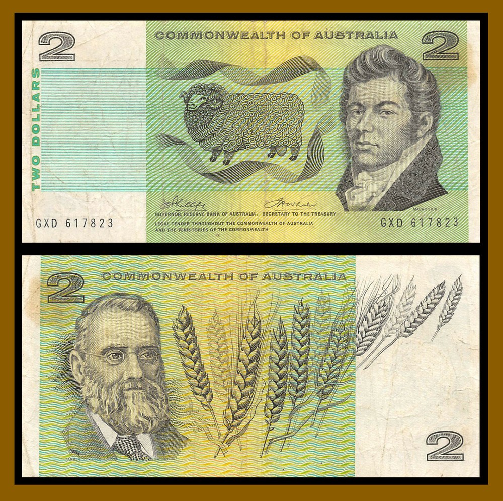 Australia 2 Dollars, 1972 P-38d Commonwealth Phillips/ Wheeler Cir