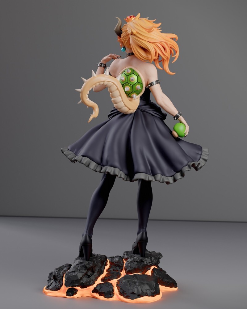 Bowsette Statue 3D Print Unpainted/Unassembled