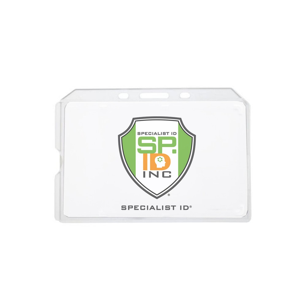 10 - Clear Rigid Plastic Horizontal Badge Holder - Side Load Insert (AC-913)