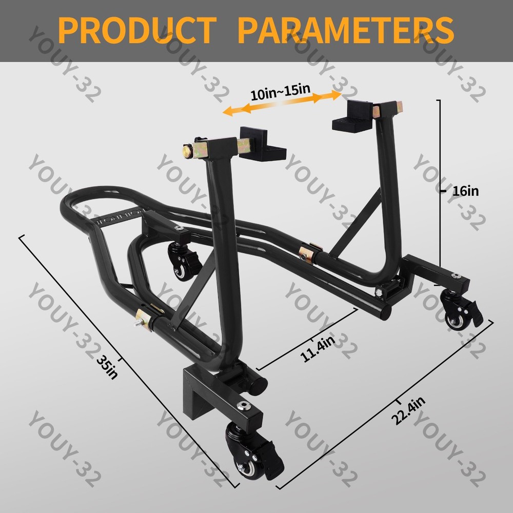 Universal 360° Motorcycle Stand Lift Paddock Wheel Fork Adjustable Dismantable