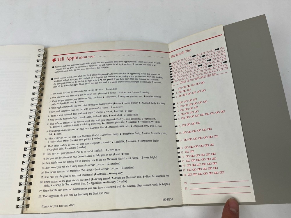 Vintage Apple Computer Macintosh Plus Owner's Guide Manual 030-3294-A