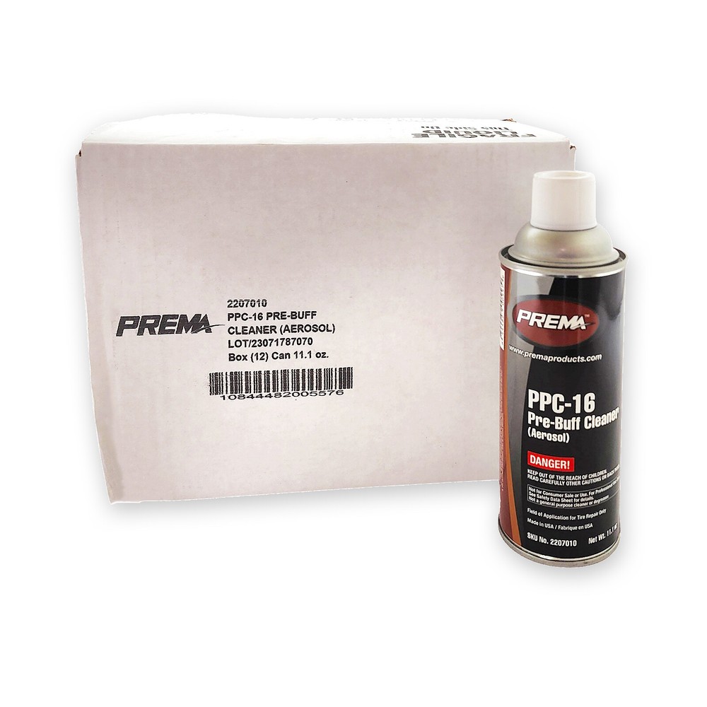 PREMA Pre-Buff Tire Innerliner Buffing Solution 16 oz Aerosol, 12 Cans