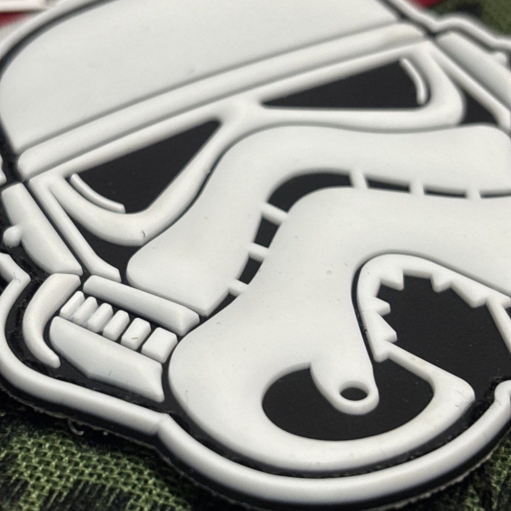 PvC 3D Trooper: White Morale Tactical Hook & Loop Patch High Quality