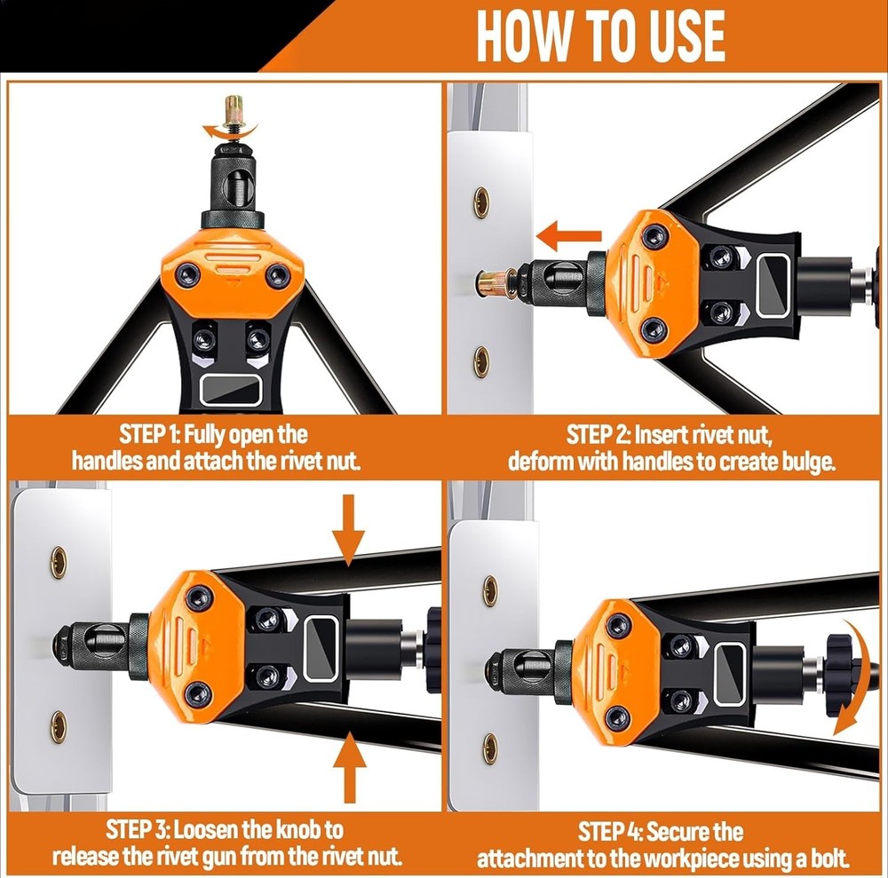 16-inch Rivet Nut Tool Set, including rivet nut tool assembly,