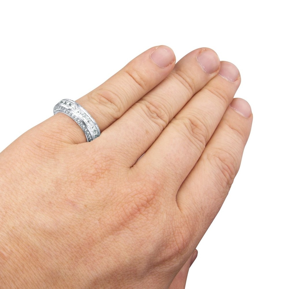 Sterling 925er Silber Pave Ring - FULL ICED ETERNITY