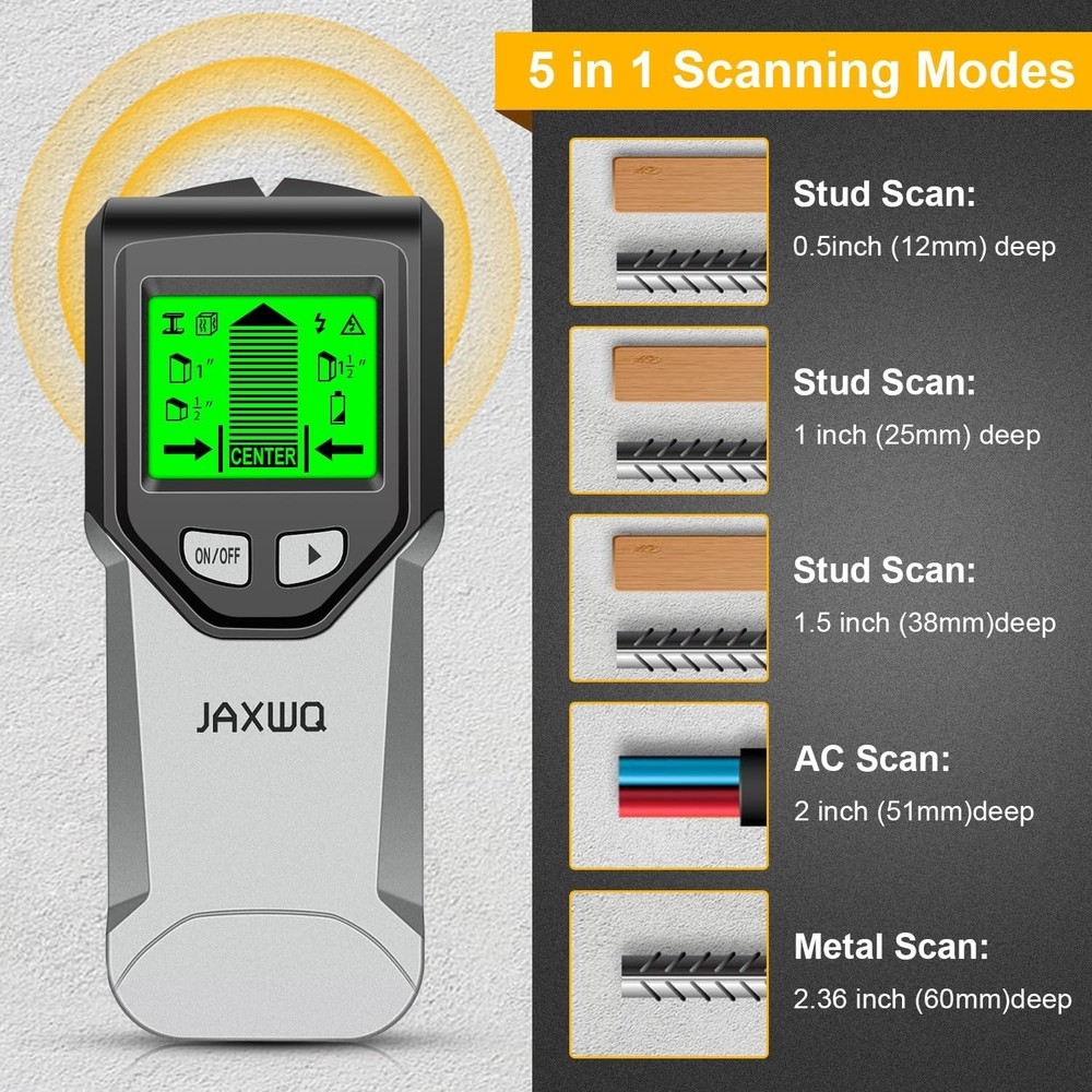 Accurate Wall Scanner - 5-in-1 Stud Finder with LCD, Perfect for DIY Projects