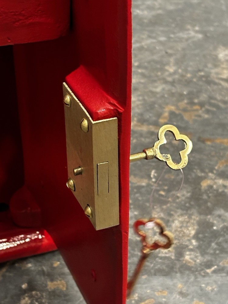 Metal Post Box. Bright Red, Comes With 2 Keys.