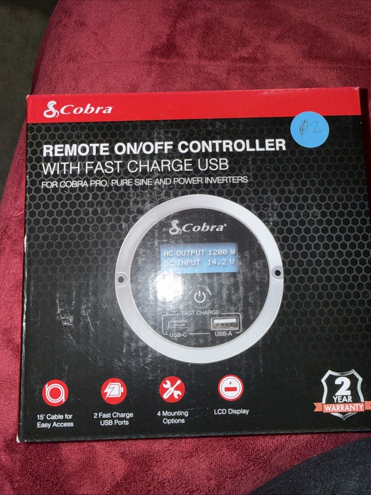 Cobra Remote On/Off Controller With Fast Charge USB Black