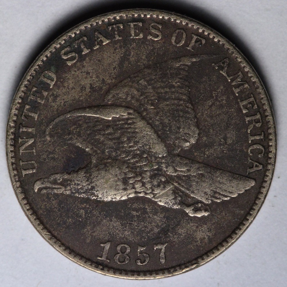 1857 Flying Eagle Cent Penny FINE E104 VIEK