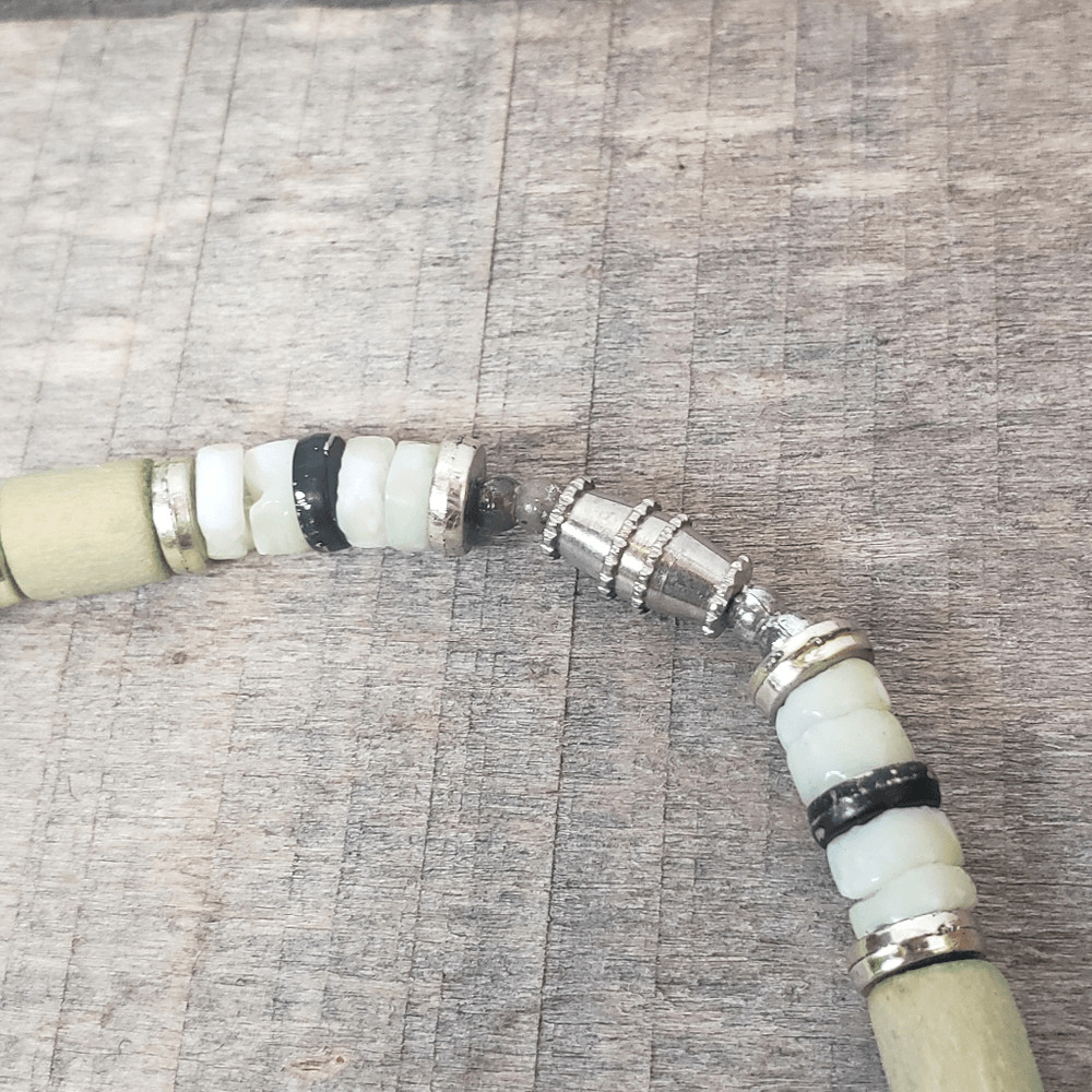 BEADED Wood & Stone Beach-Style Necklace