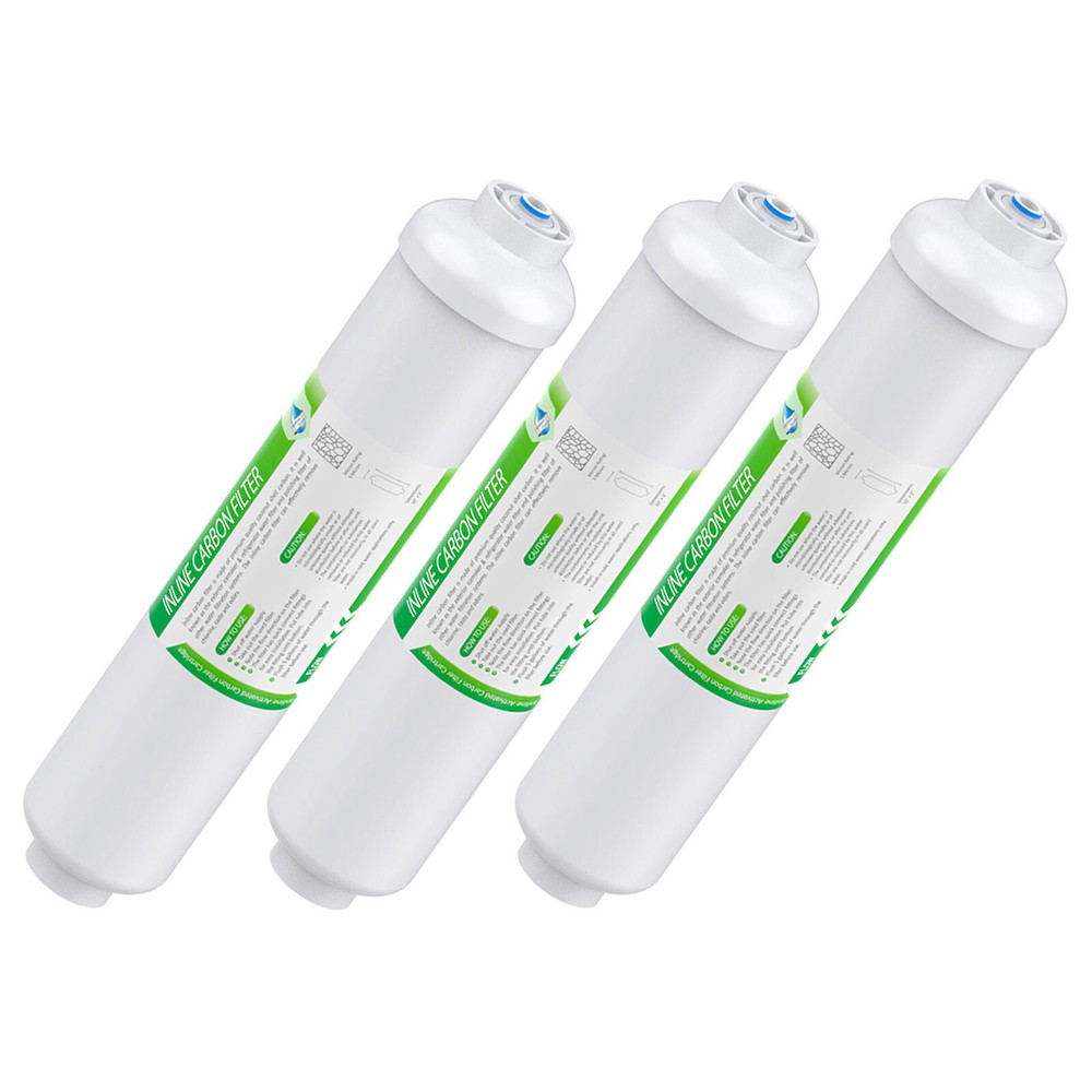 3 Pack 10" T33 Inline Post Carbon Water Filter for 5-Stage RO Reverse Osmosis