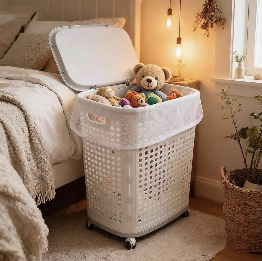 Large Foldable Wheeled Laundry Basket