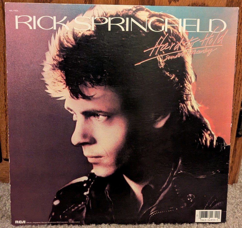 Rick Springfield Signed LP - Hard To Hold