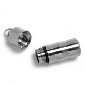 Leger Wave-Finish Cylindrical Titanium Pill Case (Nitro Case, Hypoallergenic)
