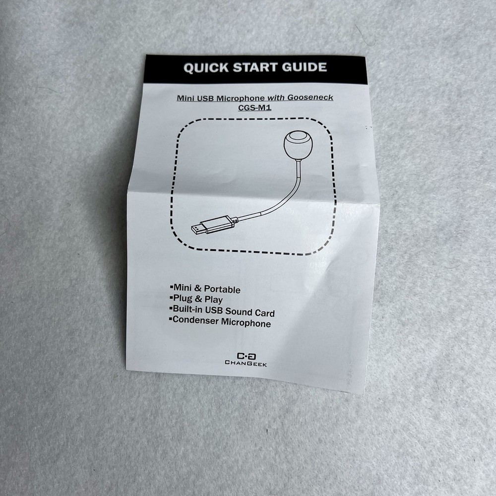 Mini USB Microphone for Laptop or Desktop Computer. Plug & Play