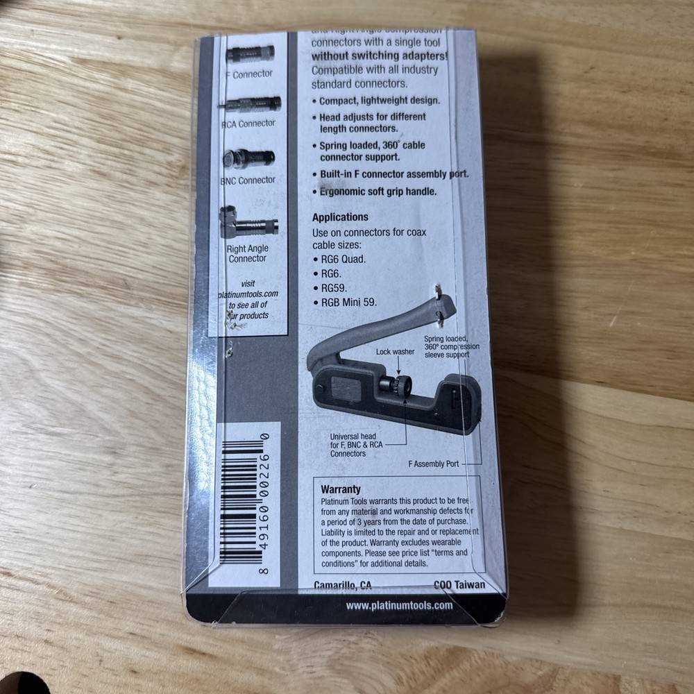 Platinum Tools SealSmart II Compression Crimp Tool P/N 16220C