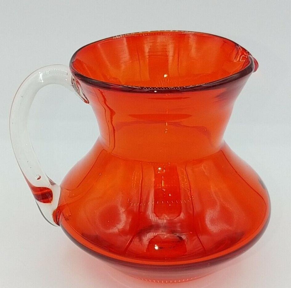 Pilgrim Creamer Red Orange 3 1/4" Tall
