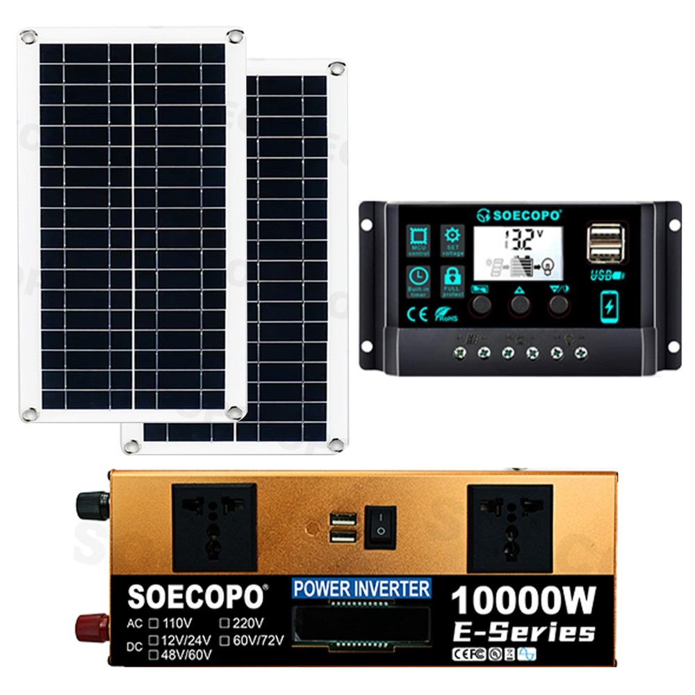 10000W Solar Kit | Includes Inverter, 2pcs 200W Solar Panels 100A Controller.